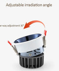 Adjustable 30° irradiation angle of 12 Pack 15W LED Recessed Lights Slick Dimmable Downlights with aluminum housing.
