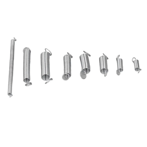 Oumefar Heavy Duty Compression And Extension Spring Kit, 200 Piece Galvanized Steel Assortment Set For Door Repairs Car Mods Piano Fixes And Cool DIY Projects You'll Actually Love To Tackle This Weekend. Set of galvanized steel extension springs in assorted sizes on white background