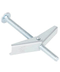 Heavy Duty Toggle Bolts Kit For Drywall 50 Pcs One Eighth Inch Butterfly Anchors With Screws, zinc steel, side view