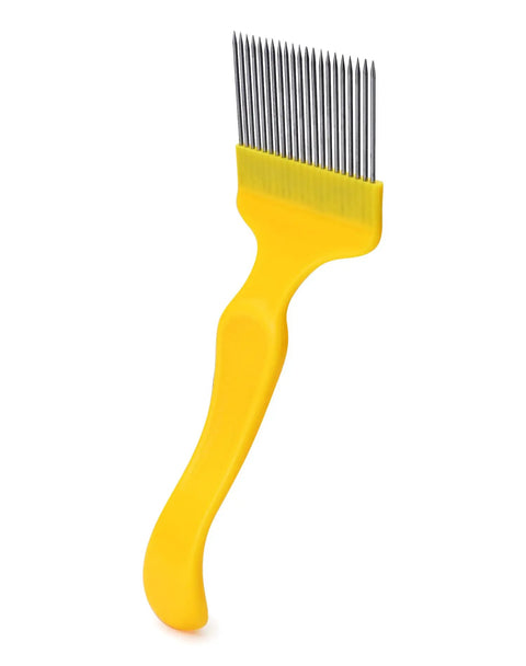 Stainless Steel Beekeeping Uncapping Fork Set 3 Pack With 21 Tooth Tines Heavy Duty Hive Opening Tool For Honey Harvest, yellow handle