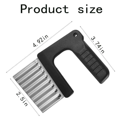 Crinkle-cut veggie slicer with 4.92-inch stainless-steel wavy blade; Amazon kitchen knife