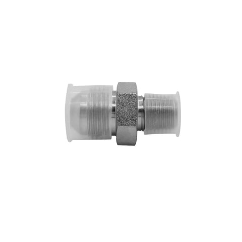 2 Pack Heavy Duty Hydraulic Hose Adapter Fittings Built Tough 1/2 In Male JIC 37 Degree Flare 3/4-16UNF To 1/4 In Male 1/4-18NPTF SAE Straight Pipe Joints Tube Connector Carbon Steel, close-up threaded adapter