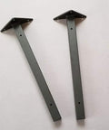 Heavy Duty Wall Shelf Brackets Two Pack Matte Black Steel L Bracket supports for wooden boards, shown from the top angle.