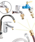 Brass Hose Barb Connector Set 5 Pcs Water Pipe Fittings Pro Grade Universal Garden Adapters for faucet and hose connections