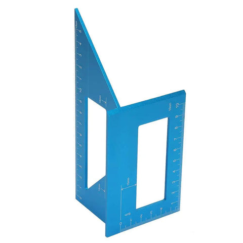 No Sweat Precision 45 And 90 Degree Miter Gauge Layout Tool Rock Solid Aluminum Alloy Woodworking Saddle Square showing bold graduations.