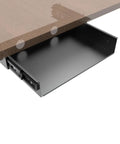 Level Up Your Desk Space With This Smooth Glide Under Desk Storage Shelf Featuring Built In Cable Management Tray for quick access.