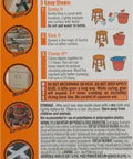 Heavy Duty Waterproof Polyurethane Wood Glue and Multi-Purpose Strong Adhesive that Bonds Wood Metal Stone Glass and More Like Crazy while Expanding to Fill Gaps in 2 Ounce Container directions on packaging showing bond capabilities.