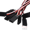 Close-up of 55 Piece 6 Size Male To Female 3 Pin Servo Extension Wires Kit for RC Cars Planes Helis, showing durable ABS cables.