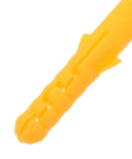 Close-up of yellow ribbed plastic piece from 200 Pack Yellow Self Drilling Ribbed Wall Plugs Set for Drywall and Hollow Walls.
