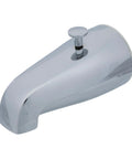 Replacement Tub Spout With Diverter Chrome 5 Inch For 1/2 Inch Or 3/4 Inch IPS Connections, Rear Pull Up Diverter Compatible With Most Faucets, Easy Install, 1 Set