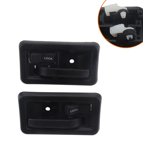 Upgrade Your Ride With This Left Or Right Car Interior Door Handle Knob That Fits Perfectly To Fix Damaged Dents And Scratches Without Cutting Wires So You Can Freshen Up Your Inner Grab Handle And Avoid Big Repair Bills Today. black ABS car interior door handle knob set, left/right view, lock switch hole