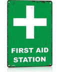 12 By 8 Inch Aluminum First Aid Station Sign Durable Rust Resistant Metal With High Contrast Readable Lettering for visibility