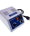 Multipurpose Micro Motor With Foot Pedal Control System for jewelry making and lab work, showing control unit with plug.