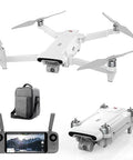 White GPS Drone With 4K UHD Camera For Adults FPV Quadcopter Auto Return Home Headless Mode Follow Me, includes backpack and controller.