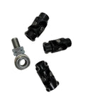 Rattling Free Universal 36 Inch Steering Shaft Support Kit With Solid Steel 3/4 In Double D Shaft And Three Black U Joints includes heim bearing.