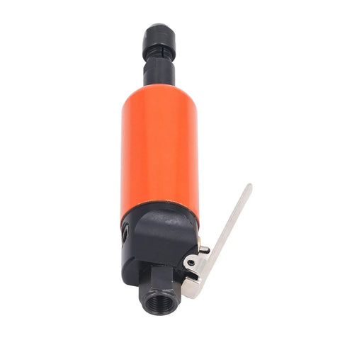 Badass Compact Pneumatic Air Die Grinder With Straight Grip And Ultra Low Vibration For Smooth Polishing Deburring And Sanding Jobs Lightweight Build, orange body.