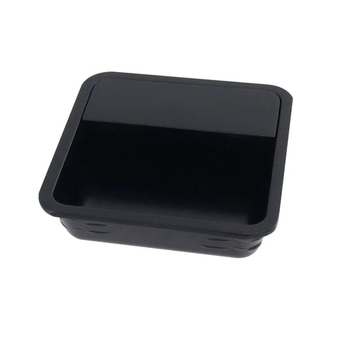 Black 2 Pack Concealed Recessed Sliding Door Pull Handles with 1.26 inch hole distance, square invisible zinc alloy cabinet pulls