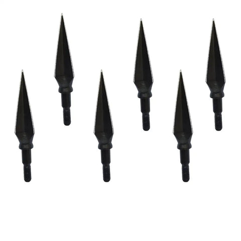 125 Grain Traditional Broadheads For Archery Hunting Dope Screw In Wide Heads 6 Pack shown front view