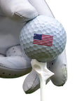 Gloved hand holding golf ball on Diamond Golf Tees That Cut Spin For Longer, Straighter Drives And Zero Friction Feel, 3.25 Inch Tees