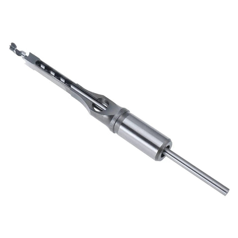 Single drill bit from 7 Piece Square Hole Mortise Drill Bit Set for Woodworking HSS Mortising Bits with Sizes shown in close-up