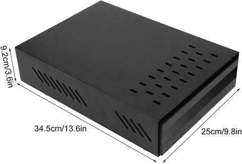 Sleek Stainless Steel Coffee Knock Box Featuring A Detachable Drawer Removable Rubber Knock Bar And Steady Non Slip Pads For Quick Home Espresso Cleanup, shown from above with measurements.