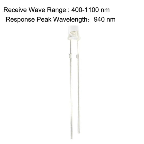 Photosensitive Diode Photodiode Light Sensor Pack Of 20 3mm with 400-1100 nm range and 940 nm peak sensitivity