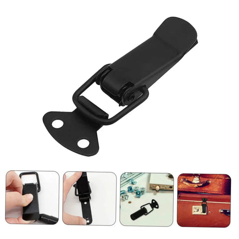 Four Pack Toggle Clamp Latch Kit With Medium Spring Loaded Lock Clips For Doors Windows Cabinets And Lids Built Tough Iron Construction Quick Release Fasteners With Screws Black