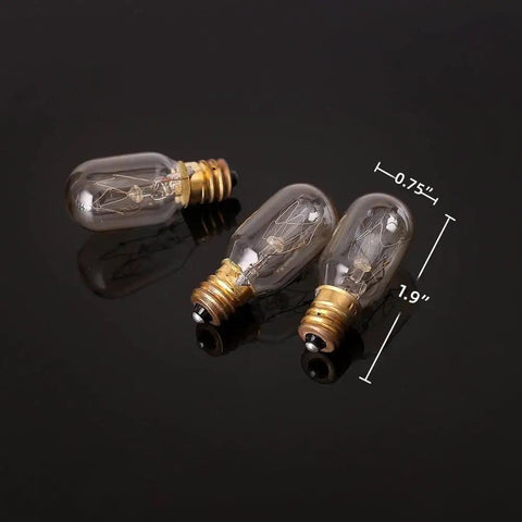 Himalayan Salt Lamp Bulbs Pack Of 12 T20 25W Incandescent Warm White 2700K 120V E12 Candelabra Base Long Lasting Replacement