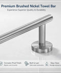 Premium brushed nickel towel bar from Dope 7 Piece Bathroom Hardware Set In Brushed Nickel Stainless Steel with rustproof finish.