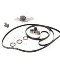 Upgrade Your Ride Tonight Using These Timing Belt And Water Pump Kit Parts Made For Honda Accord MDX Fits Smooth As Silk With Part Number 14510 RCA A01 Guaranteed Top Notch Performance Daily. timing belt kit with water pump, pulleys, seals, and belt on white background