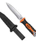 Double Edged Duct Knife With Serrated Stainless Steel Blade For Duct Board And Insulation, Heavy Duty Fixed Blade With Sheath