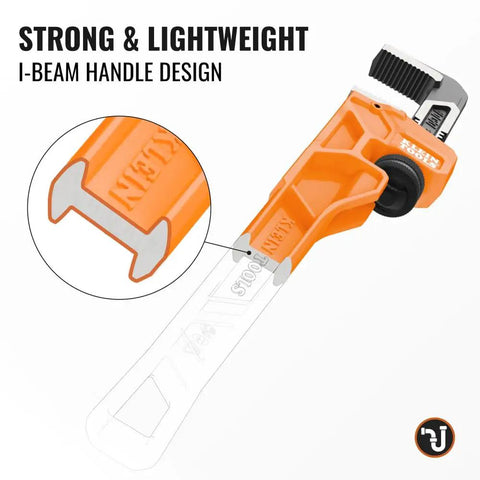 14 Inch Cast Iron Pipe Wrench Heavy Duty Adjustable Plumbing Wrench With I Beam Handle Extending Jaw showing I-beam design