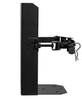 Side view of Heavy Duty 5 Pack Fire Extinguisher Bracket, sturdy black metal mount for 20 lb ABC fire extinguishers.