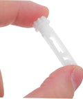 Close-up of a hand holding a white stem from Vertical Blind Slats And Stems Replacement Kit For Damaged Blinds Easy DIY Fix For Windows
