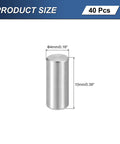 40-Piece M4 Dowel Pins Set, 10mm Long, 304 Stainless Steel Cylindrical Parallel Pins, single pin with dimensions