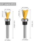 Game Changing Dovetail Router Bit With Precision Stepped Rabbet Design For Slick Woodworking Joints And Snappy Dust Clear Out Heavy Duty Shop Ready Tool 1/4 inch shank with dimensions.