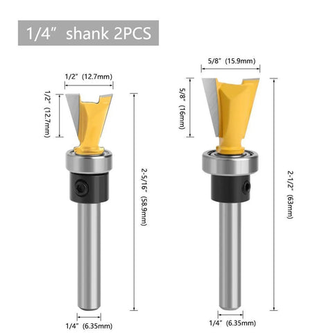 Game Changing Dovetail Router Bit With Precision Stepped Rabbet Design For Slick Woodworking Joints And Snappy Dust Clear Out Heavy Duty Shop Ready Tool 1/4 inch shank with dimensions.