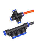 Bulk 50 Pack PZA Pneumatic Plastic Fittings Quick Connectors For Water Hose And Air Lines, 4 Way And 5 Way Push Fast Connectors