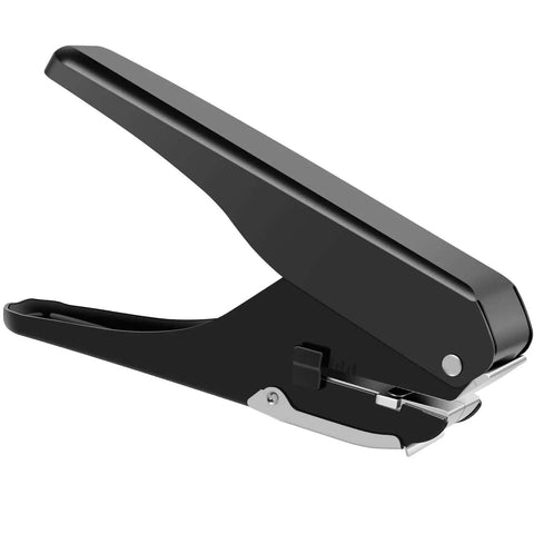 Heavy Duty Metal Slot Hole Punch Handheld Paper Punch For ID Cards And PVC Cards, precise single hole tool, durable metal construction side view