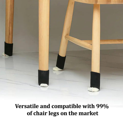 Four Pack High Elastic Chair Leg Socks Durable Double Layer Elastic Woven Fabric Non Slip Noise Reducing Furniture Leg Covers Easy Slip On And Off Gray For Hardwood Floors Eliminate Dragging Sound on chair legs