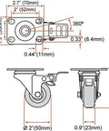 Diagram of Heavy Duty Swivel Caster Wheels 2 Inch Rubber Base With Top Plate And Bearing 24 Pack Total Lock Brake dimensions.