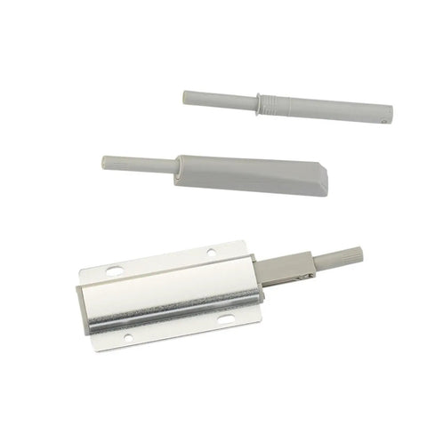 Magnetic Push Latch Kit for Cabinets and Drawers, Quiet Door Stop Closer system with metal hardware and soft close dampers