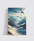 Epic Soaring Gliders Over Majestic Mountain Peaks Wall Art For Home Decor Choose Between Poster Or Ready To Hang Canvas Framed Print 36x24 Dope Vibe Today