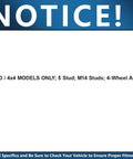 Notice for Heavy Duty Front Wheel Bearing Hubs Replacement For 2000 2001 2002 2003 Ford F150 4WD With 5 Stud M14 Studs And 4 Wheel ABS