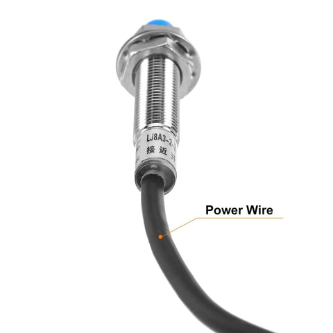 Inductive Proximity Sensor M8 Switch Normally Open PNP DC 6-36V 2mm Sensing Distance with 3.9ft Lead and power wire label