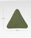 Triangle seat of Nylon Outdoor Tripod Stool Portable Camping Chair Kit with measurements, 32cm by 38cm.