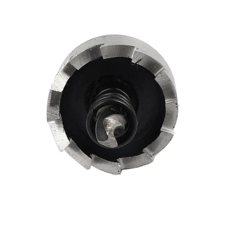 Close-up of 22mm Hole Saw Kit With Pro Grade 67mm Long HSS Cutting Blades, Spring Loaded Twist Drill Bit