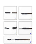 Close-up of Rock Solid Woodworking Auger Drill Bit Set forged from premium high carbon steel, showing components and details.