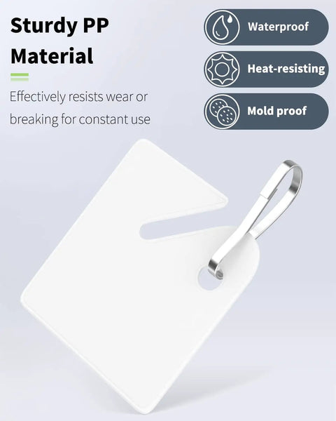 50 Pcs 1.5 Inch Slotted Key Tags With Metal Snap Hooks White Plastic Hanging Tags For Key Cabinets Boxes And Lockers Durable Frosted Square ID Tags For Home Office And Garage Organization