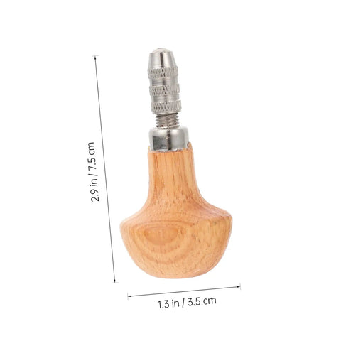 Pro Grade Three Piece Pin Vise Drill Set For Jewelry Making And Watch Repair, wooden handle with steel needle tip, 2.9 in height